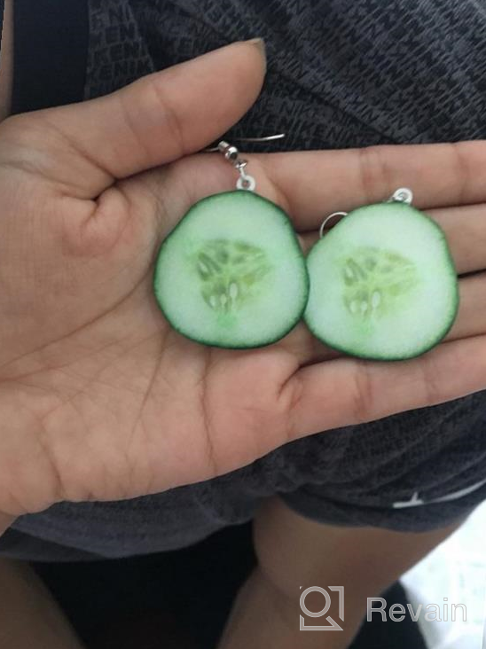 img 1 attached to Fruit-Inspired VEINTI+1 Trendy Statement Acrylic Earrings: Creative, Funny & Lifelike Jewelry for Women/Girls review by Melissa Richards