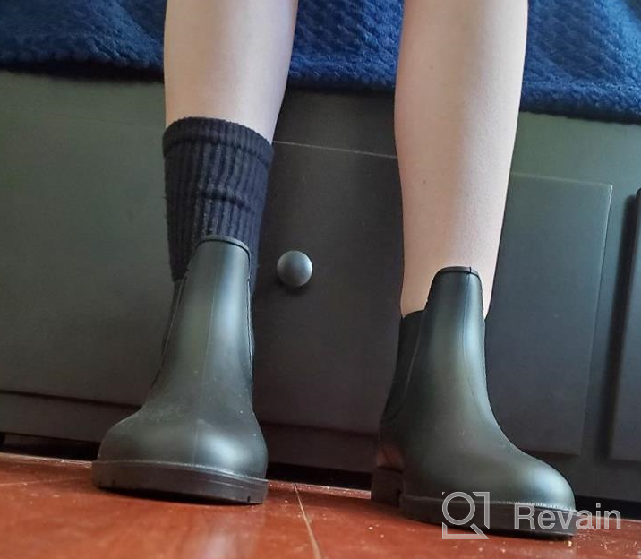 img 1 attached to 🌧️ Stay Dry and Stylish with babaka Women's Waterproof Ankle Rain Boots - Anti-Slip Chelsea Booties review by Jim Velasco