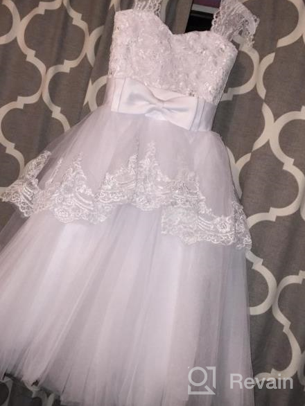 img 1 attached to Elegant Tulle Flower Girl Clothing with Applique Sleeves review by Katty Berlingo