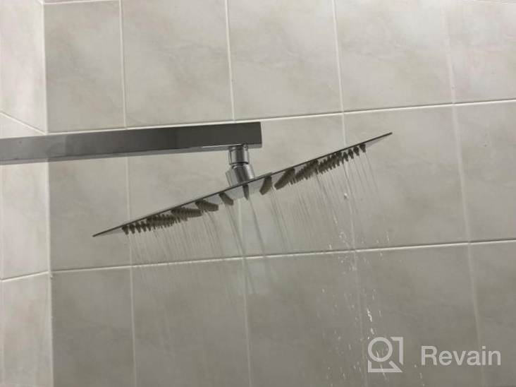 img 1 attached to BWE Shower System Oil Rubbed Bronze With Waterfall Tub Spout 12 Inch Square Bathroom Luxury Rain Mixer Ceiling Mounted Shower Head Combo Set 3-Functions Rainfall With Rough-In Valve Body And Trim review by Aaron Richardson