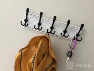 img 1 attached to SKOLOO Rustic Wall Mounted Coat Rack: 16'' Hole To Hole, Pine Real Wood Plank Wall Coat Rack With 5 Triple Hooks, Farmhouse Coat Hanger Wall Mount For Hanging Backpack Jacket Coat Hat review by Teresa Olson