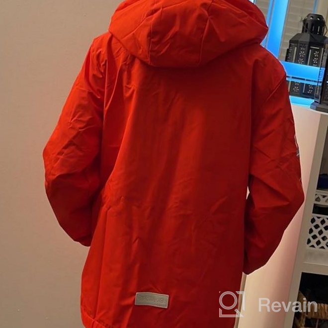 img 1 attached to Waterproof Hooded Rain Jacket for Kids - Lightweight Fleece Lined Coat for Boys and Girls - Windbreaker Raincoat review by Benjamin Cleveland