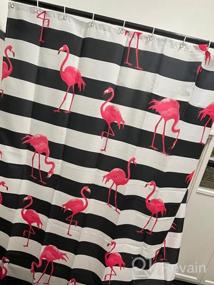 img 7 attached to Добавьте тропический штрих в свою ванную комнату с занавесками для душа LIVILAN Pink Flamingo — их можно стирать в машине и они поставляются с крючками! (72" Х 78")