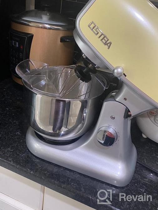img 1 attached to Die-Cast Stand Mixer, 8 Speeds 600W OSTBA Food Stand Mixer, 5.5Qt Tilt-Head Kitchen Mixer, Dishwasher Safe Stainless Steel Mixing Bowl, Dough Hook, Egg Whisk, Mixer Beater, Splash Guard, Almond Cream review by Nikki Williams