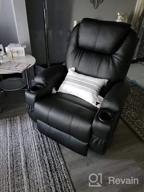 img 1 attached to JUMMICO Massage Recliner Chair With Heating, 360° Swivel And Rocking, Home Leather Sofa With 2 Cup Holders And Side Pockets For Living Room (Brown) review by Andrew West