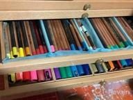 img 1 attached to Portable 4-Drawer Artist Supply Storage Box - Beech Wood Pencil & Brush Organizer For Pastels, Pens, Brushes, Stamp review by Ryan Fitch