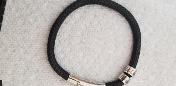 img 1 attached to Custom Engraved Leather Bracelet for Men and Women - Personalized DIY Waterproof Wax Rope Braided Cord Bracelet with Custom Beads - Size 7-8.7 inch - Includes Gift Box review by Leonard Herrera