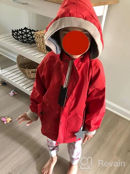 img 1 attached to BINIDUCKLING Girl Jacket: Stylish Hooded Windbreaker with Waterproof Zip Up-Button Outwear for Kids - Rain Coat review by Raymond Vogel