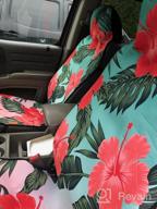 img 1 attached to 2 Pack Carbella Turquoise Tropical Birds & Palm Leaves Car Seat Covers For Trucks, SUVs And Cars - Front Seat Protection review by Travis Karren