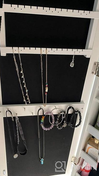 img 1 attached to Organize Your Jewelry In Style With YOKUKINA Mirror Jewelry Cabinet Armoire With Lights And Lockable Storage review by Danielle Smith