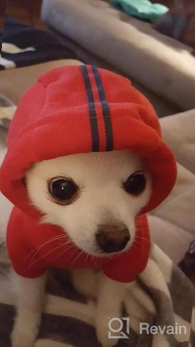 img 1 attached to Christmas Patterns Printed Dog Hoodie Pet Puppy Sweatshirt Clothes Red Extra Small review by Claudia Phipps