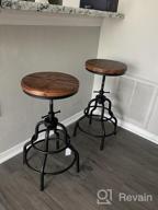 img 1 attached to LOKKHAN Vintage Industrial Bar Stool-Rustic Swivel Bar Stool-Round Wood Metal Stool-Kitchen Counter Height Adjustable Pipe Stool-Cast Steel Stool 20-27 Inch (Set Of 2) review by William Lara
