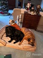 img 1 attached to Furhaven Large Orthopedic Dog Bed: Minky Plush & Suede Pillow Top Mattress With Removable Washable Cover, Ideal For French Roast Lovers - Large Size review by Jonathan Lloyd