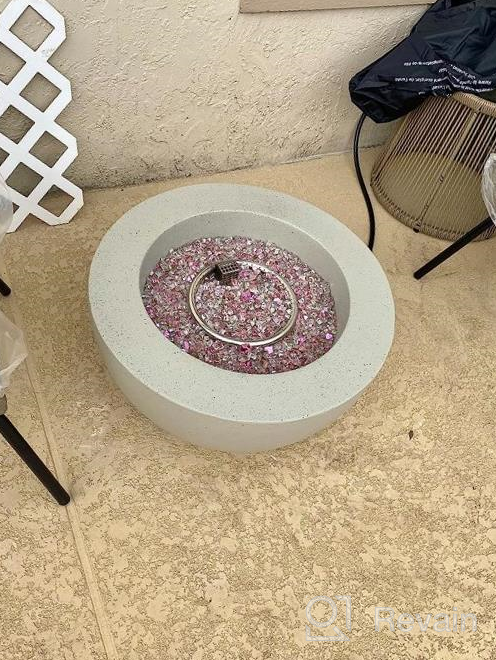 img 1 attached to Kante Concrete Propane Fire Pit Table, 50K BTU Geometric Gas Outdoor Fire Pit With Tray Style Lid And Dust Covers - 25In D X 18.5In H Smokeless Natural Concrete (A-GF002-C81921) review by Sam Calderon