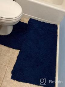 img 6 attached to Набор нескользящих ковриков для ванной и унитаза из синели, впитывающие мохнатые коврики для ванной для душа, ванны и ванной комнаты, 2 шт. (20 "X 32" + 20 "X 24", винно-красный)