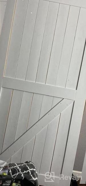 img 1 attached to DIY Sliding Barn Wood Door Kit - Pre-Drilled And Ready To Assemble - Natural Solid Spruce Wood - Interior Single Door - Fit 4FT Rail review by Justin Gerrero