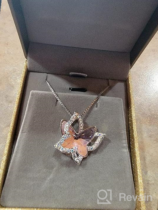 img 1 attached to Stunning GEMMANCE Butterfly Crystal Necklace – Premium Birthstone, Silver-Tone, 18”+2” Chain: A Must-Have Accessory! review by Jennifer Duncan