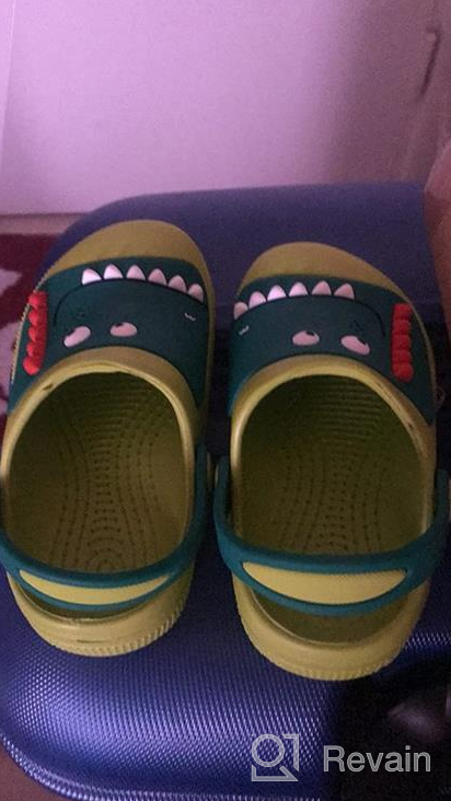 img 1 attached to 🦖 Cute Cartoon Dinosaur Toddler Sandals: Comfortable Boys' Shoes in Clogs & Mules - JACKSHIBO review by Robert Cooper