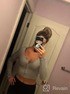 img 1 attached to Chic And Flattering: FENSACE Women'S Long Sleeve Crop Top With Button Detailing review by Justin Luna