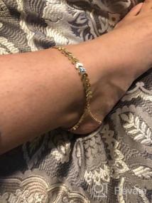 img 5 attached to Boho Chic: Fettero'S 14K Gold Plated Satellite Bead Chain Anklet For A Stylish Beach Look