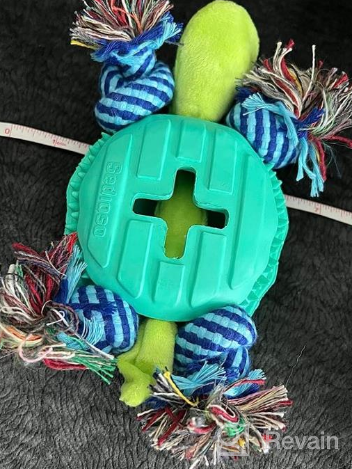 img 1 attached to Large Breed Sedioso Dog Chew Toy For Aggressive Chewers, Tough Dental Chews Toothbrush Toy For Medium And Large Dogs Teeth Cleaning (Green Turtle) review by Sean Sitton