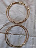 img 1 attached to Set Of 3 Large Stainless Steel Hoop Earrings For Women - 14K Gold, Rose Gold, And Silver Plated For Girls And Women review by Bryan Cavalcante