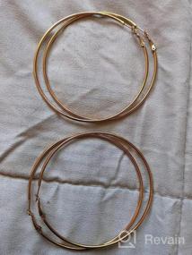 img 6 attached to Set Of 3 Large Stainless Steel Hoop Earrings For Women - 14K Gold, Rose Gold, And Silver Plated For Girls And Women