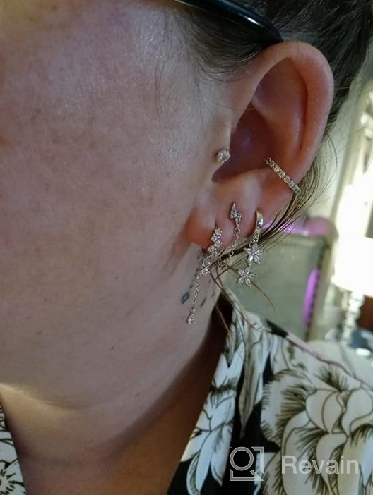 img 1 attached to 💧 Sparkling SLUYNZ 925 Sterling Silver CZ Hoop Earrings - Water Droplets Dangle for Women & Teen Girls review by Ryan Whatley