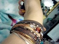 img 1 attached to 💫 GelConnie LPB290-brown Multilayer Magnetic Bohemian Wrap Bracelets for Women review by John Milligan