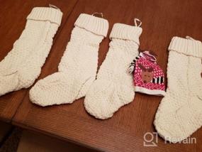 img 5 attached to Get Festive With Sattiyrch Knit Christmas Stockings - 4 Pack 18” Large Size For The Perfect Holiday Decor In Burgundy And Ivory White (Ivory)