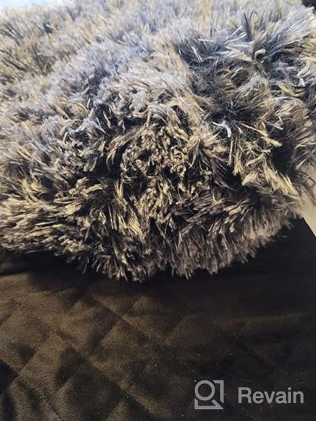 img 1 attached to 2 Pack King Size Ombre Aqua Green Shaggy Plush Faux Fur Pillow Shams With Zipper Closure - 20"X36" Fluffy Decorative Pillowcases For Couch,Sofa,Bed By LIFEREVO review by Jeff Jackson