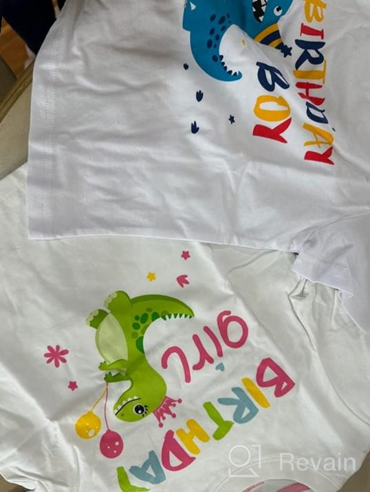 img 1 attached to 🦖 Dinosaur Birthday T Shirt Custom Printed Girls' Apparel review by Ioulia Cats