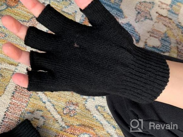 img 1 attached to 🧤 Cozy Knitted Finger Mittens Typing Gloves: Boys' Essential for Cold Weather review by Charles Long