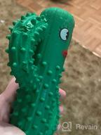img 1 attached to Durable Squeaky Dog Toys For Aggressive Chewers - Rmolitty Tough Rubber Dental Chew Toys For Large, Medium & Small Breeds (Green) review by Fred Maki