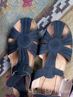img 1 attached to Stylish And Comfortable Women'S Wedge Sandals For Summer: DUOYANGJIASHA Flip-Flop Beach Shoes With Bohemian Ankle Strap And Gladiator Design review by Sasha Hsiao