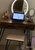 img 1 attached to CHARMAID Vanity Set With Lighted Mirror, 3-Color Touch Screen Dimmable Mirror, 4 Drawers, Bedroom Makeup Dressing Table With Cushioned Stool For Women Girls (Rustic Brown) review by Taurus Monsalve