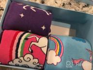 img 1 attached to SOCKFUN: Hilarious Novelty Animal Socks for Girls, 5-15 Years, in Gift Box - Llama, Unicorn, Narwhal Fun! review by Kristi Wood