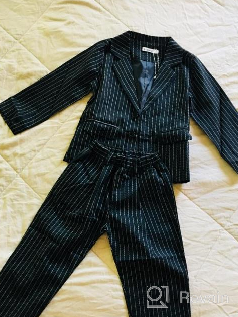 img 1 attached to 👔 Smart Formalwear for Boys: Pinstripe Plaid Suit Set with Cotton Jacket and Pant review by Aaron Jimison