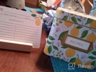 img 1 attached to Organize Recipes In Style With Lemon Recipe Box - 60 Cards, 15 Dividers & Wooden Holder! review by Robert Mac