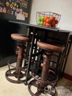 img 1 attached to Industrial Bar Stools-Swivel Pu Seat-Vintage Kitchen Island Stool-Counter Bar Height Adjustable 25-31Inch-Footrest review by Smriti Pearson
