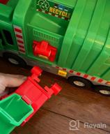 img 1 attached to Playkidz Kids 15" Garbage Truck Toy With Lights, Sounds, And Manual Trash Lid, Interactive Early Learning Play For Kids, Indoor And Outdoor Safe, Heavy Duty Plastic review by Mahmut Ojeda