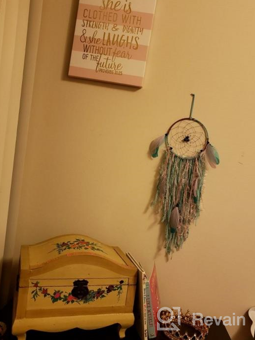 img 1 attached to Handmade Traditional Dream Catcher With White Feather, Purple Bohemia Design - Perfect Wall Hanging For Home Decoration And Wind Chimes review by Dan Deng