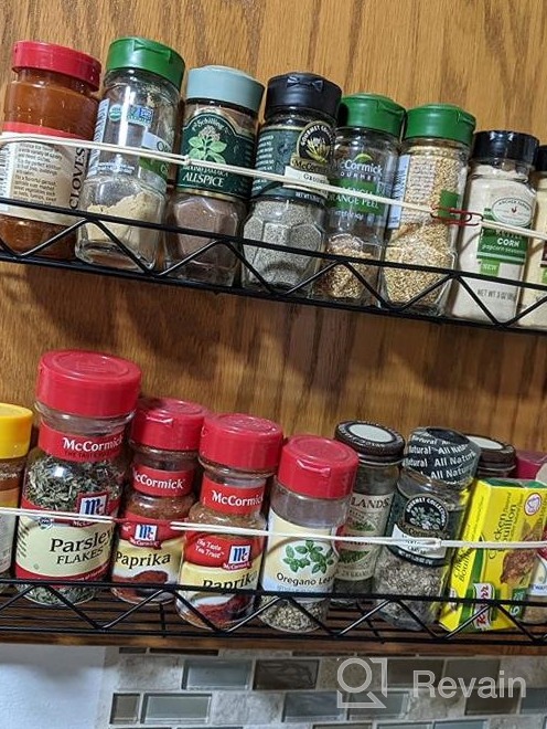 img 1 attached to Efficiently Organize Your Spices With Bextsrack'S 4-Pack Wall Mounted Spice Rack Organizer For Cabinets, Pantries And More In Sleek Black Design review by Michael Mendoza