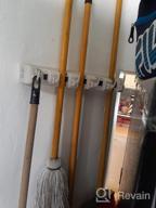 img 1 attached to Heavy Duty Wall Mounted Shelf System: Guay Clean Broom And Mop Holder - Home Storage Utility Rack - Strong Grip Hangers With Foldable Hooks - Garden Tool Organizer - Fixed review by Rico Dantzler