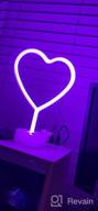 img 1 attached to Heart Shaped LED Neon Sign With Base For Room Decor And Mother'S Day Gift - Neon Heart Light Night Light For Bedroom review by Thong Pilla