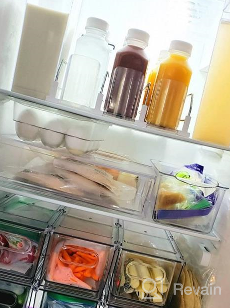 img 1 attached to Organize Your Fridge With MineSign Clear Stackable Bins With Removable Dividers And Handles - Large 3 Pack Storage Solution For Produce And Food Items review by Dean Locke