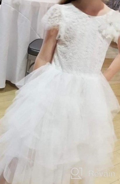 img 1 attached to NNJXD Girl's Lace Back 👗 Tutu Tulle Flower Girls Princess Party Dress review by Kelvin Ward