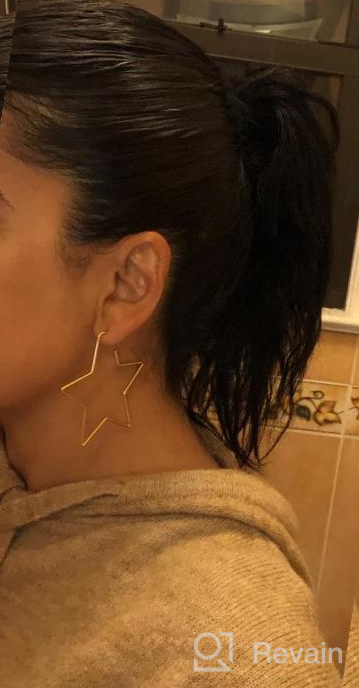 img 1 attached to Hypoallergenic Lightweight 14K Gold Dipped Star Drop Dangle Earrings - Lovely & Fun Statement Jewelry review by Lorenzo Wood