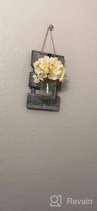 img 1 attached to Farmhouse Wood Wall Art Decor With Remote - Besuerte Rose Bouquet Flowers And LED Fairy Lights XLarge Jacobean Wall Sconces Set Of Two For Home Living Room And Bedroom Decorations review by Nicole Scheibler