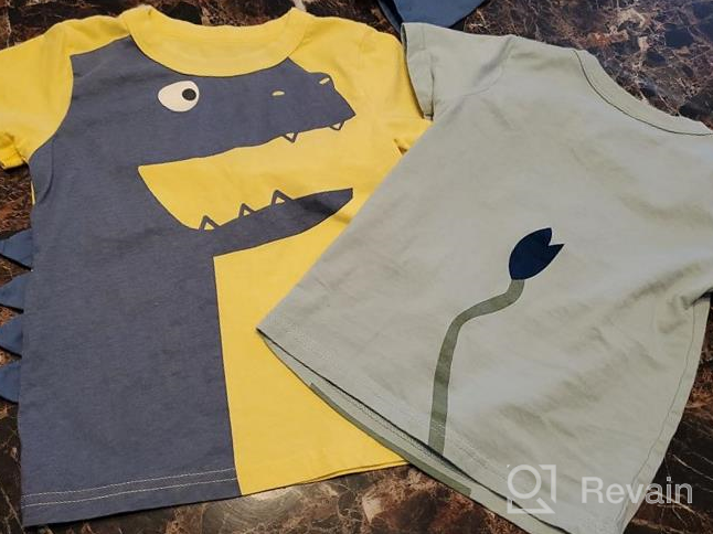 img 1 attached to DEEKEY Dinosaur Crewneck Toddler T-Shirts - Boys' Tops, Tees & Shirts review by Drew Beckett